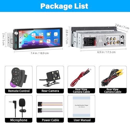6.9” Car Stereo with Apple CarPlay & Backup Camera